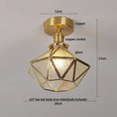 GobekUsa Glass Grid LED Ceiling Lamp: Luxury Crystal Nordic Copper Ceiling Lights