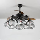 GobekUsa Black Crystal LED Ceiling Fan Chandelier, 6/9 Heads, Remote Control, Reverse Motor