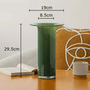 GobekUsa Jade Trumpet Glass Vase Hydroponics Flower Pot Desk Decoration
