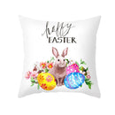 GobekUsa Easter Rabbit & Eggs Pillowcase: Festival Home Decor Flower Bunny Print Cushion Cover