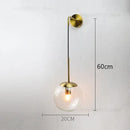 GobekUsa Glass Ball Wall Lamp: Nordic Modern LED Lighting for Living Room, Bedroom, and Corridor