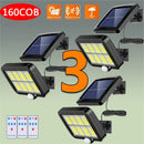 GobekUsa 160COB Solar Outdoor Wall Lights Motion Sensor Remote Control Garden Street
