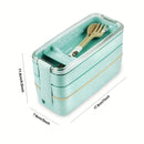GobekUsa 3-Layer Kids Bento Box Lunchbox, Microwave Safe Food Container, 900ML