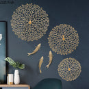 GobekUsa Gold Coral Carp Lotus Leaf Fish Wall Decor Ornaments