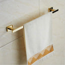 GobekUsa Gold Brass Bathroom Hardware 4-Piece Set: Towel Bar, Towel Ring, Toilet Paper Holder, Robe Hook