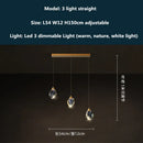 GobekUsa Copper LED 3-Light Dimmable Crystal Chandelier