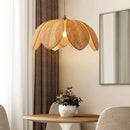 GobekUsa Japanese Wicker Petal Chandelier for Tea House Dining, Parlor, Restaurant
