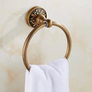 GobekUsa Antique Bathroom Shelf Towel Rack Set with Bath Hardware & Toilet Brush Holder