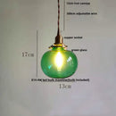 GobekUsa Amber Glass Ball LED Pendant Light, Modern Nordic Hanging Lamp for Home Decor
