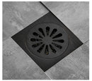 GobekUsa Black Brass Shower Drain Strainer Floor Cover Square Art Carved Grate Basins SY-073R