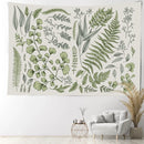 GobekUsa Botanical Tapestry Wall Hanging Fern Leaves Boho Nature Aesthetic Room Decor