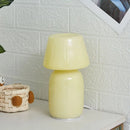 GobekUsa Apollo Mushroom Glass Table Lamp - White Glass Bedside Night Light
