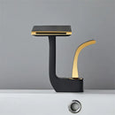 GobekUsa Gold & Black Brass Bathroom Basin Faucet Cold Hot Water Mixer Sink Tap