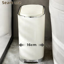 GobekUsa Light Luxury Bathroom Trash Can with Lid for Kitchen, Living Room - Waterproof Narrow Waste Bin
