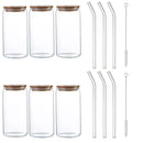 GobekUsa Glass Drink Cup with Bamboo Lid - High Borosilicate Glass Tea Juice Coffee Mug