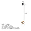 GobekUsa LED Chandelier for Bedroom Kitchen Study Chrome Gold Modern Pendant Light