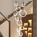 GobekUsa LED Stair Chandelier: Modern Nordic Ceiling Pendant Lamps & Bedroom Wood Lights