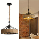 Rustic Hemp Rope Iron Pendant Light