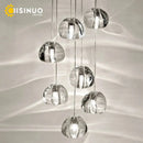 GobekUsa Crystal Ball Chandelier: Long Adjustable Staircase Pendant Light perfect for Home & Restaurant