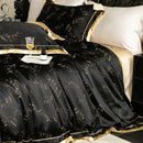GobekUsa Luxe Eucalyptus Bedding Set in Black/Gold - Silky Soft & Skin-friendly