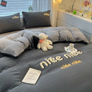 GobekUsa Cartoon Embroidered Cotton Bedding Set for King/Queen Beds