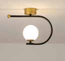 GobekUsa Gold Glass LED Ceiling Light Simple Home Decor Living Room Bedroom Fixture