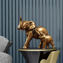 GobekUsa Elephant Art Decor 2pcs Lucky Elephant Sculpture for Home Living Room Decor