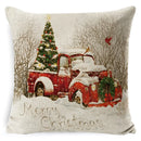 GobekUsa Christmas Snowman & Santa Claus Linen Pillow Cover for Festive Living Room Decor