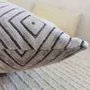 GobekUsa Geometric Chenille Flocking Cushion Cover in Grey Yellow Purple Red, 45x45cm/30x50cm
