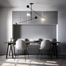 GobekUsa Black Metal LED Chandelier for Minimalist Living Room Lighting