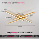 GobekUsa Black Chandelier LED Ceiling Lamp: Nordic Minimalist Square Bedroom Living Room Lighting