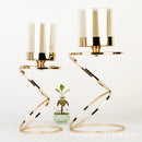 GobekUsa Gold Metal Frame Glass Candle Holder - Wedding Centerpieces & Home Decor