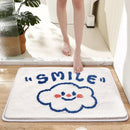 GobekUsa Cartoon Puppy Flocked Bathroom Rug Thicken Super Absorbent Water Bath Rugs