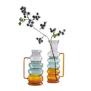 GobekUsa Glass Bubble Ring Vase: Transparent Handle Vase for Flower Arrangement & Home Decor