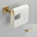 GobekUsa Brushed Gold Bathroom Hardware Set Stainless Steel Towel Bar Robe Hook Toilet Paper Holder