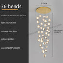 GobekUsa Crystal Ball LED Rotating Stair Chandelier - Nordic Luxury Loft Bubble Design