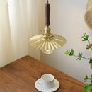 GobekUsa Copper Walnut LED Pendant Lights, Modern Hanging Lamp for Hallway, Bedroom, Dining Room