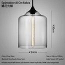 Handmade Glass Nordic Pendant Light With Chrome Finish