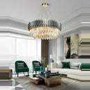 GobekUsa Art Deco Black Golden Crystal Chandelier for Foyer