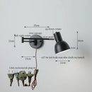 GobekUsa Cream LED Swing Arm Wall Lamp for Living Room Bedroom Mirror Stair Light