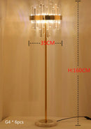 GobekUsa Crystal Gold Floor Lamp for Bedroom & Living Room - Modern Luxury LED Light