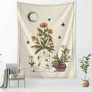 GobekUsa Botanical Girl Tarot Astrology Tapestry Wall Hanging for Boho Wicca Aesthetic Decor