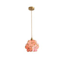 GobekUsa Glass Petal Pendant Light: Handmade Modern Flower Stained Lamp for Bedroom & Living Room