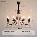 GobekUsa Black E14 Candle Chandelier: French Living Room Pendant Lighting for Home Decor