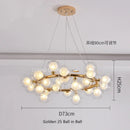 GobekUsa Glass Ball LED Chandelier Pendant Lamp, Modern Round Design for Home Decor Lighting