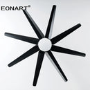 GobekUsa 66" DC Ceiling Fan with Remote Control, Modern Aluminum 8-Blade LED Light