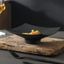 GobekUsa 7.5 Inch Square Black Matte Ceramic Dining Plate