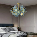 GobekUsa Blue Peacock Leaf Glass Designer Chandeliers Lighting