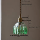 GobekUsa Green LED Pendant Light Fixture Glass Japan Style Hang Lamp