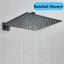 GobekUsa Black Wall Mounted Shower System with Handshower - 12/16 Inch Rainwater Faucet